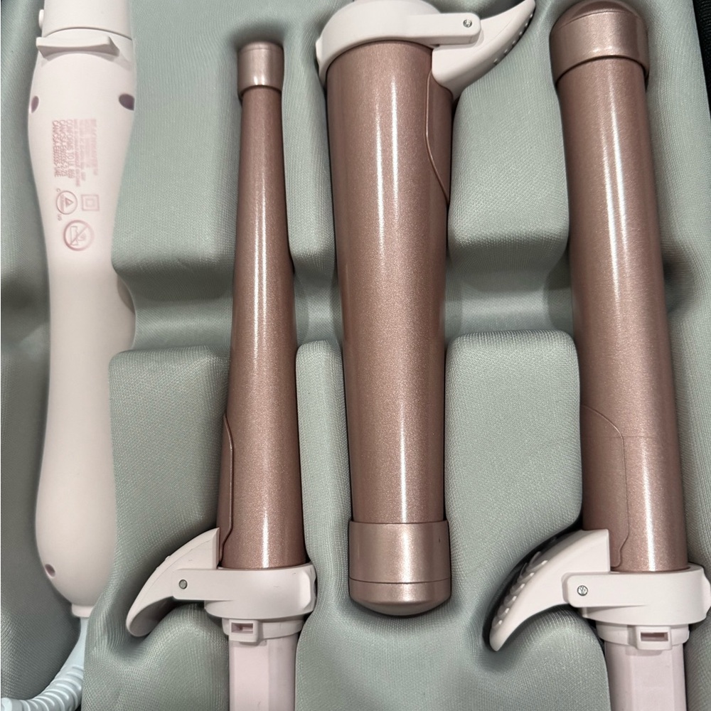 Rose Gold Hair Curling Wand Set